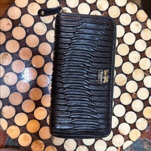 Coach Black Textured Leather Wallet